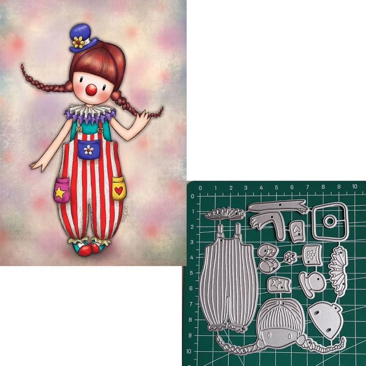 76 Clown mädchen schablonen für diy scrapbooking sterben neuheiten metall schneiden stirbt für karte, der rahmen stirbt