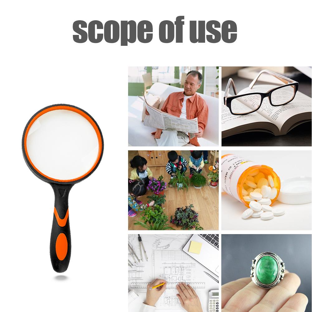 10X Magnifying Glass Portable Handheld Magnifier for Jewelry Newspaper Book Reading High Definition Eye Loupe Glass