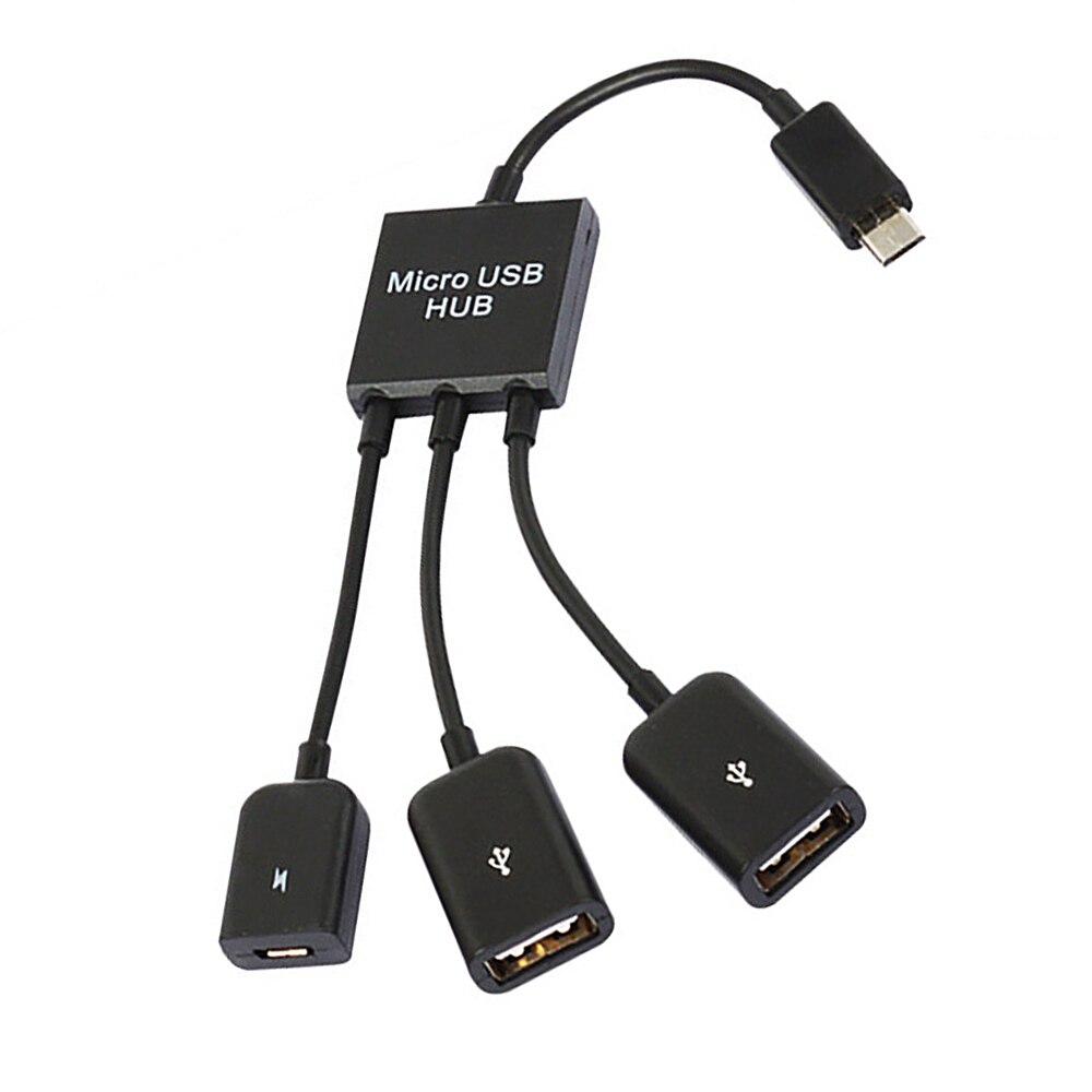 Uk 3 In 1 Micro Usb Hub Man-vrouw En Dubbele Usb 2.0 Host Otg Adapter Kabel: Default Title