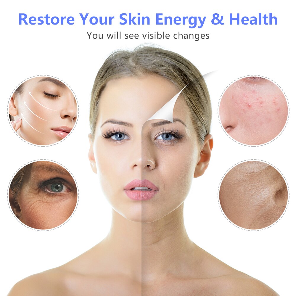 Mini Electric RF Radio Frequency Blue LED Light Photon Therapy EMS Skin Tightening Anti Aging Face Lifting Massage Beauty Device