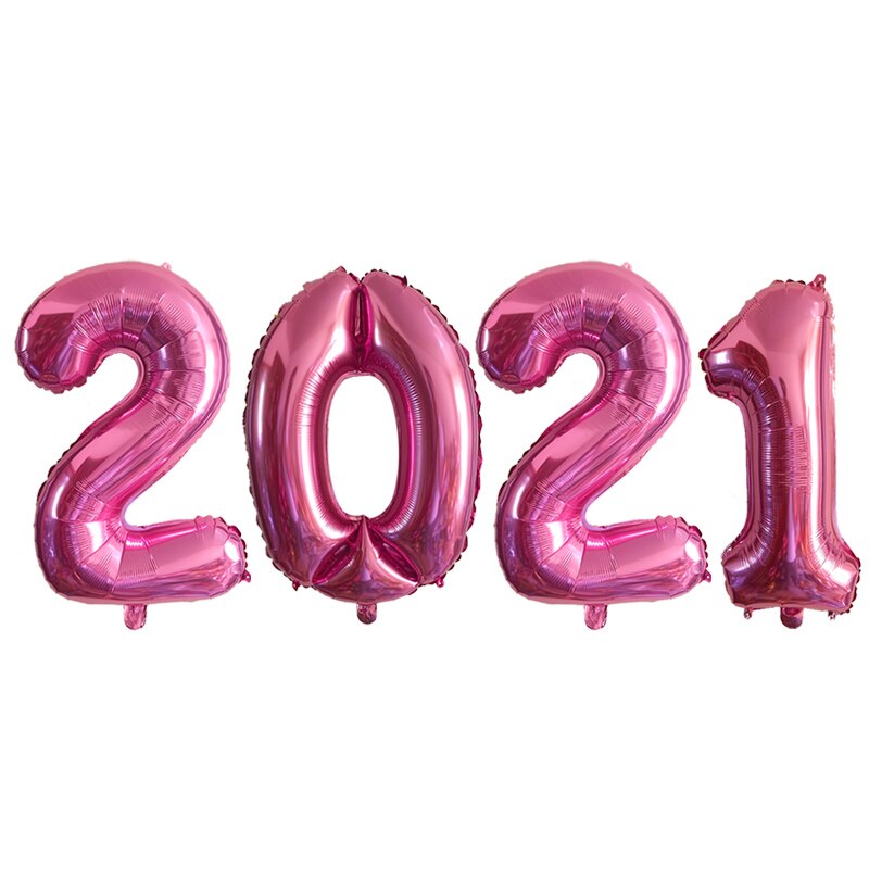 4 sztuk/partia 16inch 32inch 2021 liczba balony foliowe Rainbow rysunek balon nowy rok 2021 nowy rok dekoracje świąteczne dekoracje: LASER / 32 inch