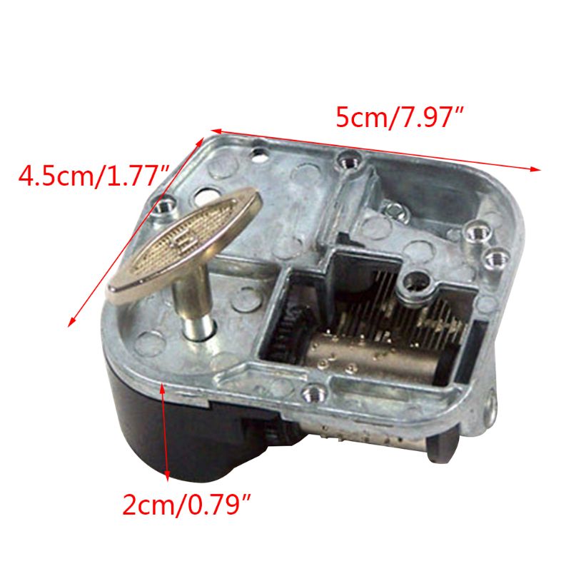 8 Tones Muziekdoos Beweging Mechanische Uurwerk Diy Windup Draaien Muzikale R66D