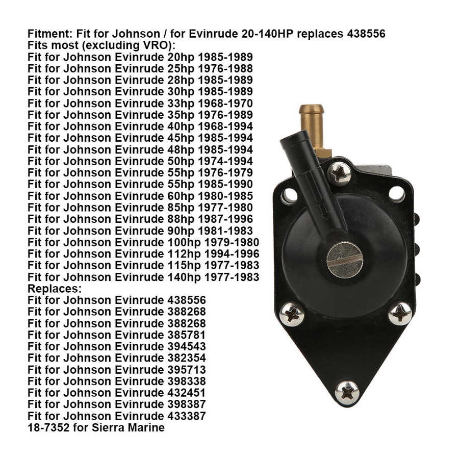 Marine Hardware edelstahl marine Außenbordmotor Kraftstoff Pumpe Ersatz Kit Fit für Johnson/für Evinrude 20-140HP 438556 boot