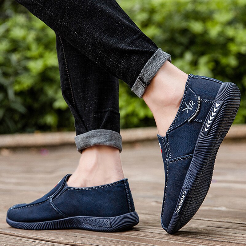 Chaussures homme printemps automne chaussures homme toile chaussures plates décontractées chaussures confortables respirantes chaussures homme ballerines noir