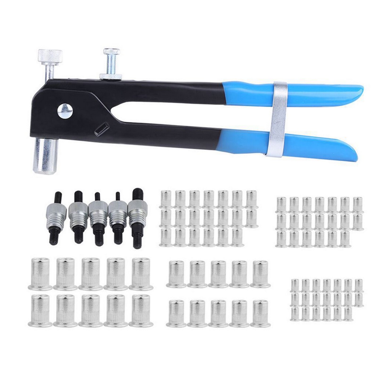 86Pcs Threaded Nut Riveter Insert Tool Riveter Rivnut Nutsert Kit nut rivet tool set One hand pull riveter kit