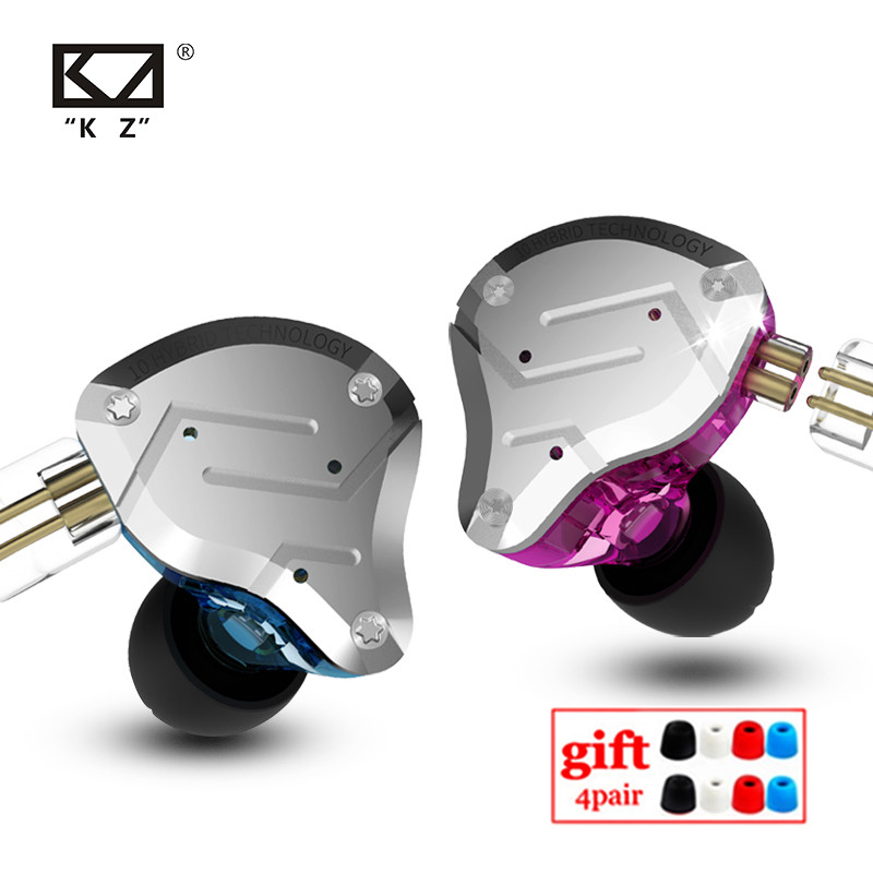 KZ ZS10 Pro 4BA + 1DD Cuffie in metallo ibrido 10 driver HIFI Bass Auricolari In Ear Monitor Sport Auricolari con cancellazione del rumore KZ ZAX ZSX
