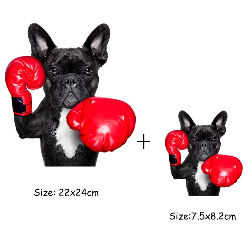 Custom Stickers Iron-On Transfer Dog With Boxing Gloves Clothes Heat Transfer Iron On Stickers Diy Accessory Applique Clothes: mixed