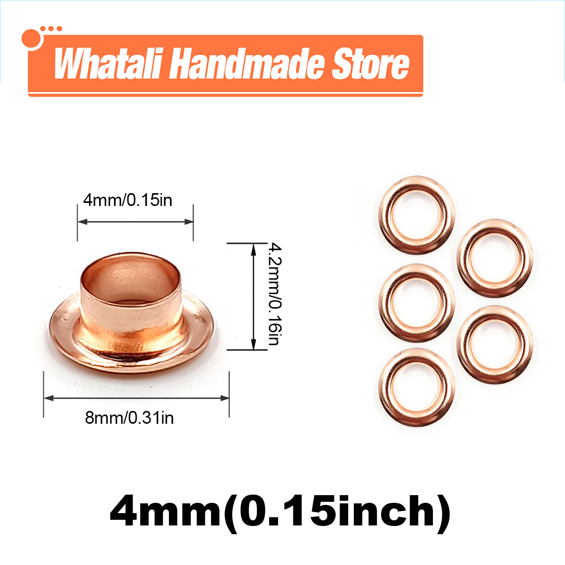 200Pcs 4Mm Gat Metalen Oogjes Grommets Met Wasmachine Punch Set Tool Diy Kleding Schoenen Riem Cap Tags leathercraft Accessoires: Rose Gold