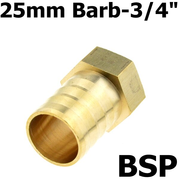 Brass 12mm 14mm 8mm 10mm 19mm 25mm Hose Barb Tail Fitting 3/4" PT BSP Female Thread Connector Joint Copper Pipe Coupler Adapter: 25mm Barb-06