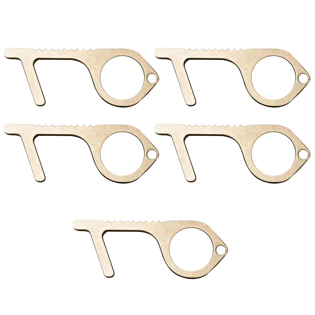 The Safe And Easy Way To Avoide Germs-contactless Safety Isolation Brass Key Wall Hook Ouvre Porte Sans Contact Minimalist: 5PCS