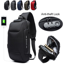 OZUKO 9223 Multifunktions Sling Tasche Männlichen Lock Anti-theft männer Schulter Tasche Kurze Reise Wasserdichte Umhängetaschen für Männer