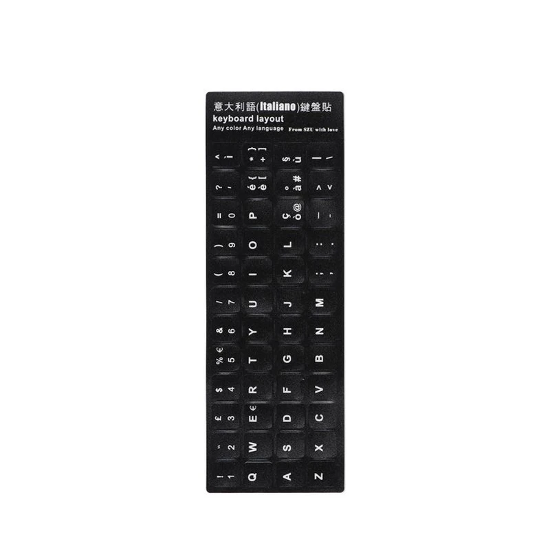 Udskiftningsklistermærke med tastaturbogstaver engelsk/russisk/koreansk/spansk/italiensk/sprog til computer bærbar notesbog desktop