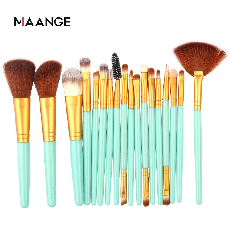 Maange 18-pieza Set de brochas de maquillaje de ojos de herramientas de belleza: 5445LJ