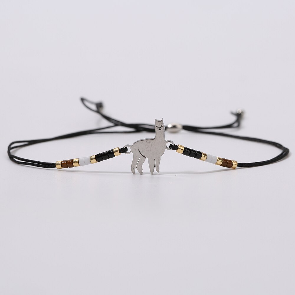 Rttooas Alpaca Charm Bracelets Miyuki Delica Seed Beaded Bracelet Pulseras Mujer Moda Handmade Woven Jewelry