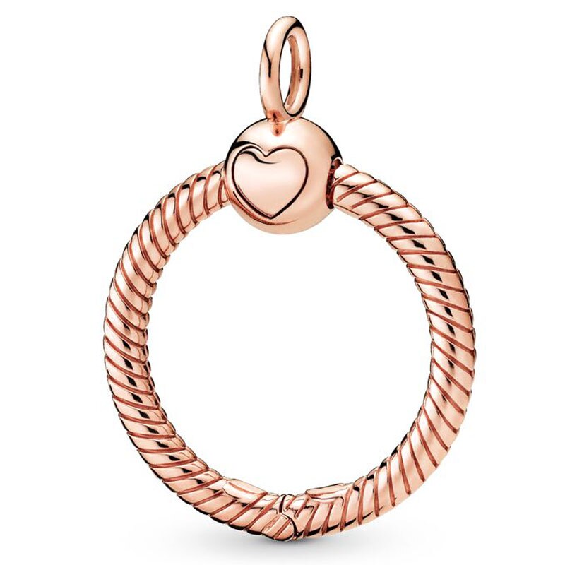 Abalorio de plata esterlina 925, accesorio con forma de corazón, pequeño, mediano, grande, corona con cuentas O colgante, compatible con pulsera Popular, joyería artesanal: 2