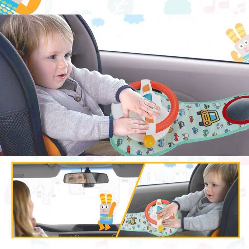 Coche de juguete de imitación para conducir bebés, volante de simulación, música ligera, Educación Temprana, coche de juguete simulado para conducir