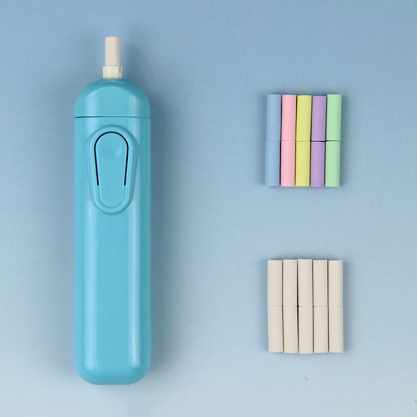 1PC Cute 4 Color Electric Eraser Kit Automatic School Supplies Stationery With 20 Refills: Blue
