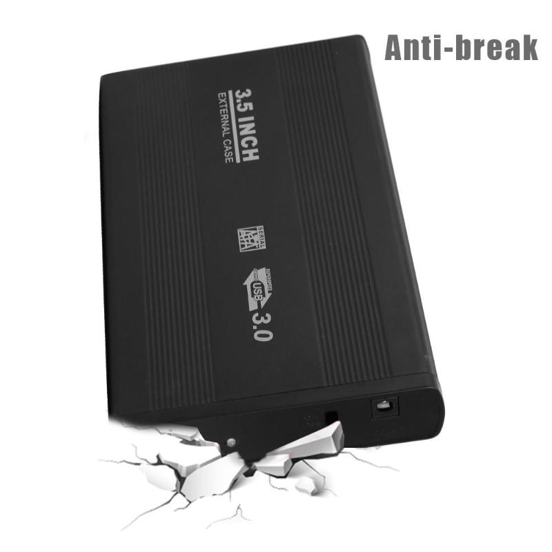 3.5 tums hårddiskfodral sata till usb 3.0/2.0 aluminiumlegering hdd-fodral extern hårddiskhölje med usb-kabel för pc-dator