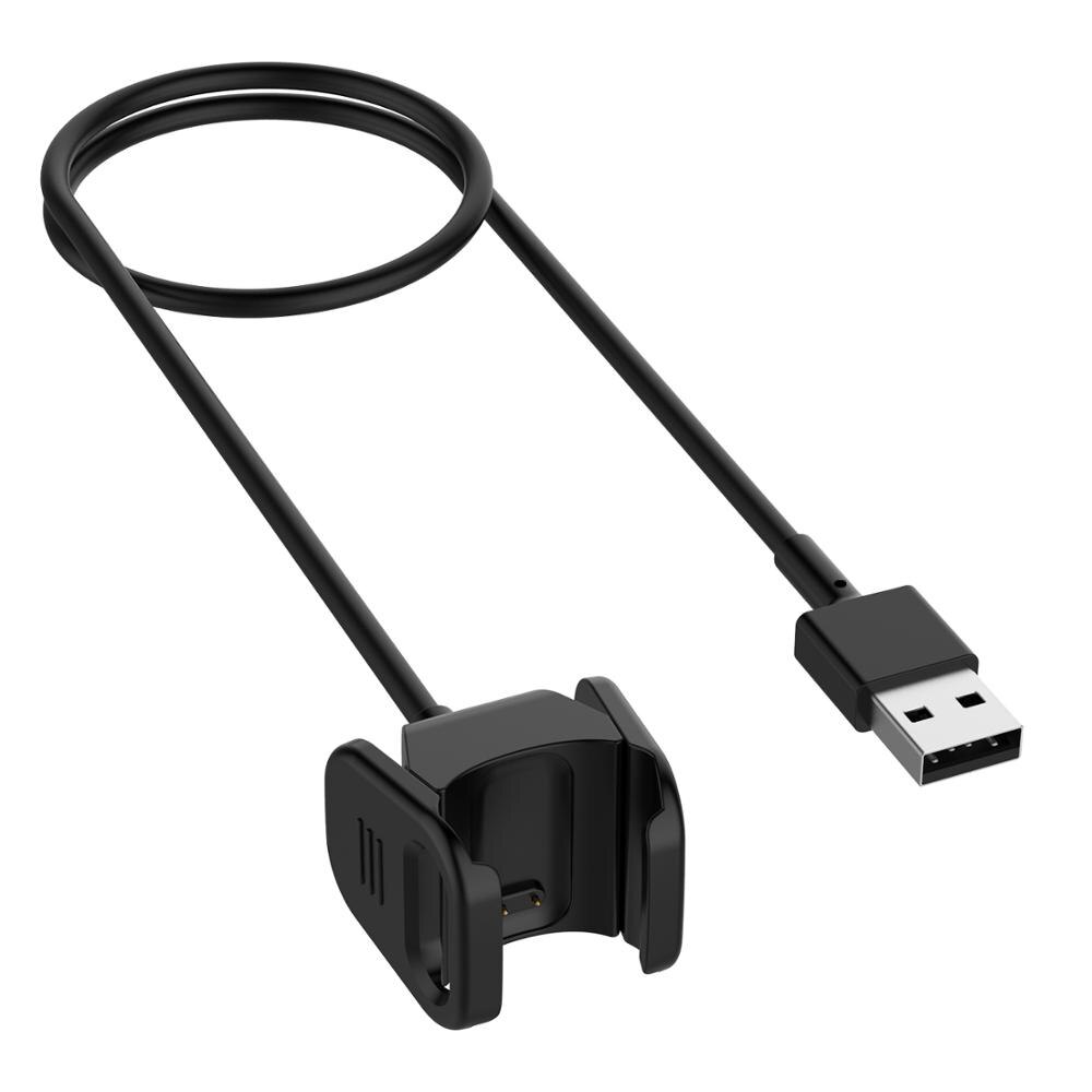 Vervangbare Usb Lader Voor Fitbit Lading 3 4 Smart Armband Usb-oplaadkabel Voor Fitbit Polsbandje Dock Adapter 55/100Cm: Black 55cm