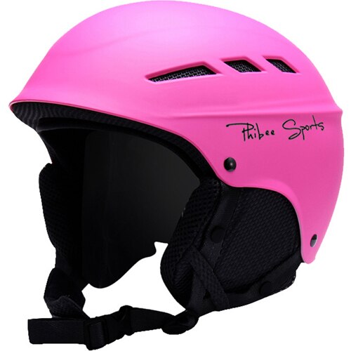 Promotio Man/Vrouw/Kinderen Ski Helm Winter Pluche Snowboard Helm Skateboard Schaatsen Masker Moto Bike Cycking Klimmen Sport veiligheid: Roze / M