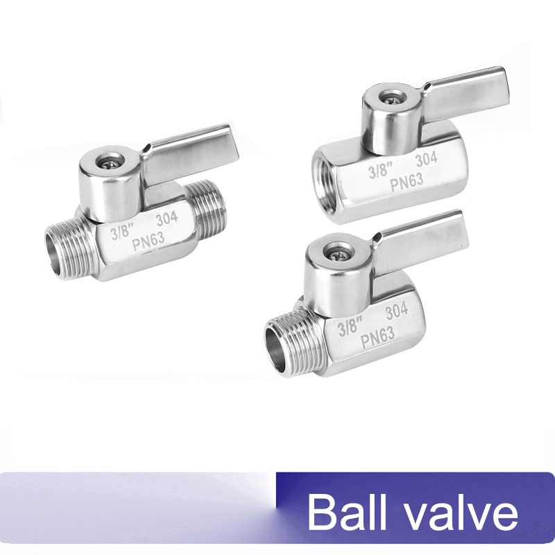 304 Stainless steel Mini Ball valve 1/8 1/4 3/8 1/2 3/4 / 1 NPT BSP Female male thread for water oil acid 2 way ball valve