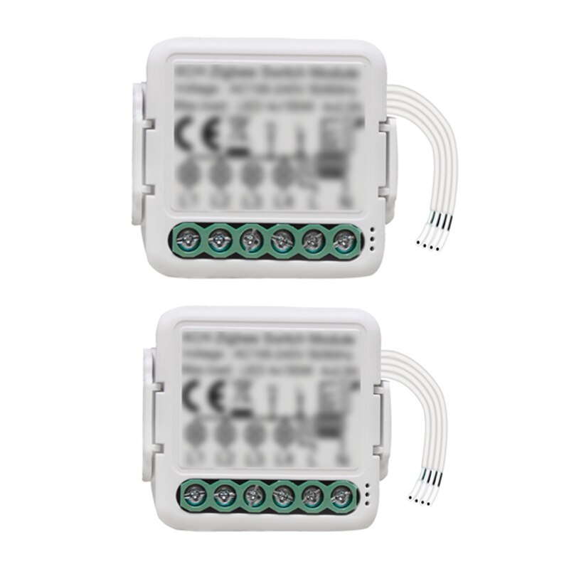 Tuya zigbee switch modul 3/4 gäng 110-240v kontroll ljus switch controller automation modul relä arbete med alexa/google home: 2- pack / 1- gäng