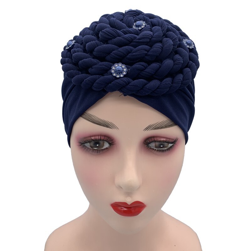 Trendiga flätor turban huva arab wrap huvudduk klar att bära hijab hatt muslimsk huvudbonad kvinna inre hijab turbante mujer