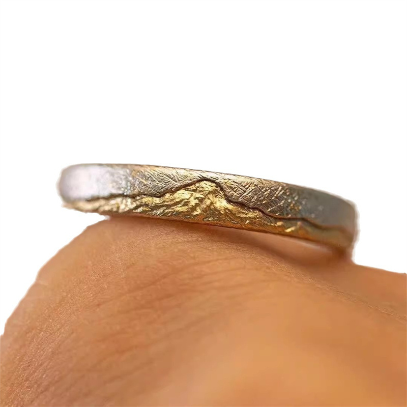 Men Ring 925 Sterling Silver Jewelry Adjustable Trendy Gold Mountain Ring Male Index Finger Accessories