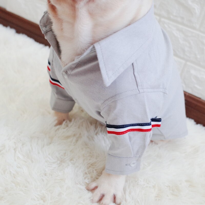 Ropa de Pomerania Formal estilo coreano, traje de ocio a la para Bulldog Francés, camisa de Pug, camisas para perros de negocios, disfraz para perros