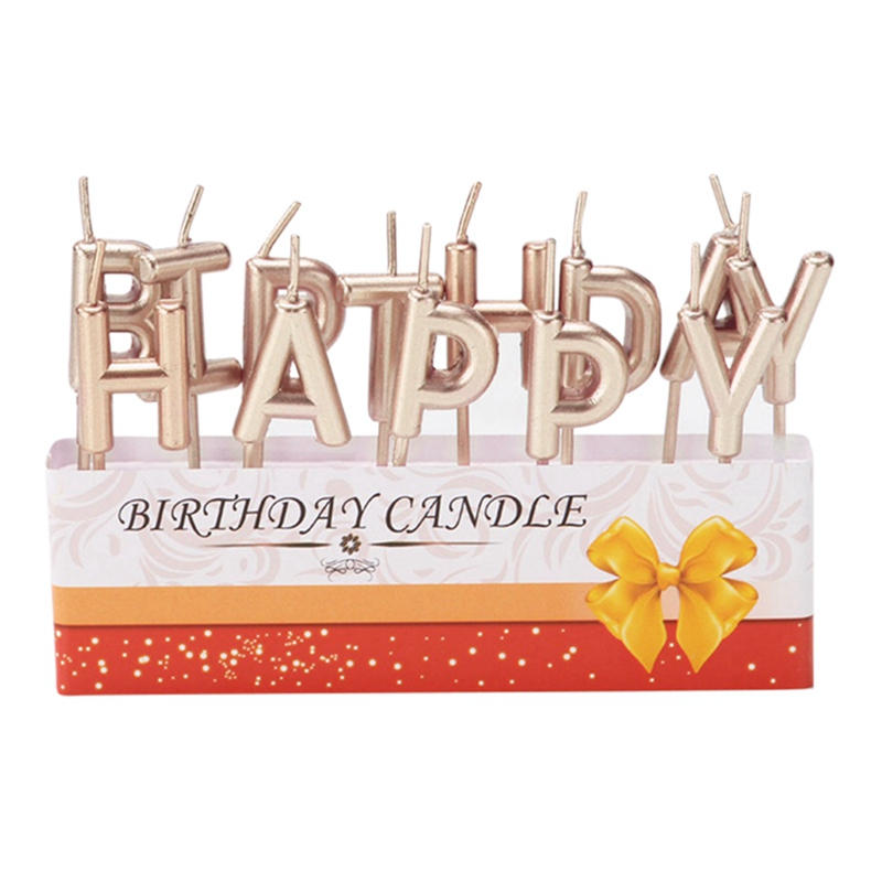 Colorful Birthday Candles HAPPY BIRTHDAY Letters Candle Cake Decoration Supplies: 3