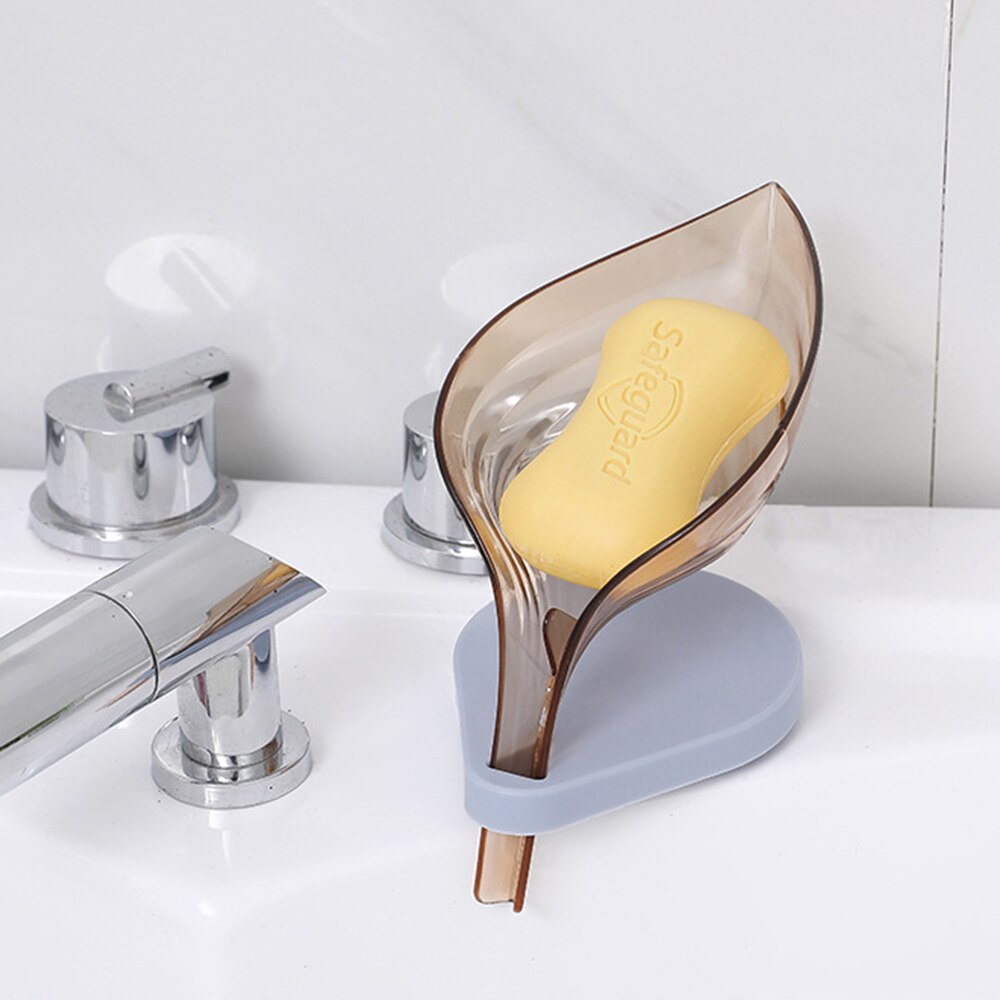 Wall-suction Drain Soap Dish Leafology Decorative Drainage Soap Holder Soap Holder Storage Container Home Bathroom Accessories 2