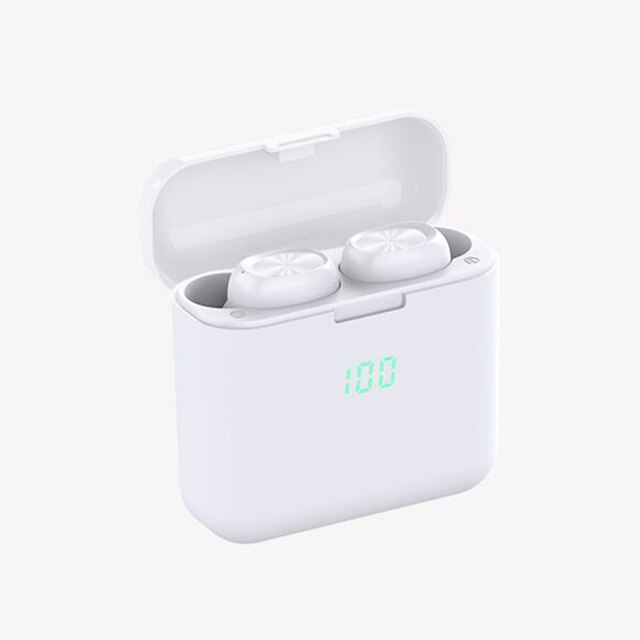 Draadloze Bluetooth 5.0 Headset Sport Waterdichte Draadloze Headset Headset Touch Mobiele Muziek Oordopje Met Microfoon: white