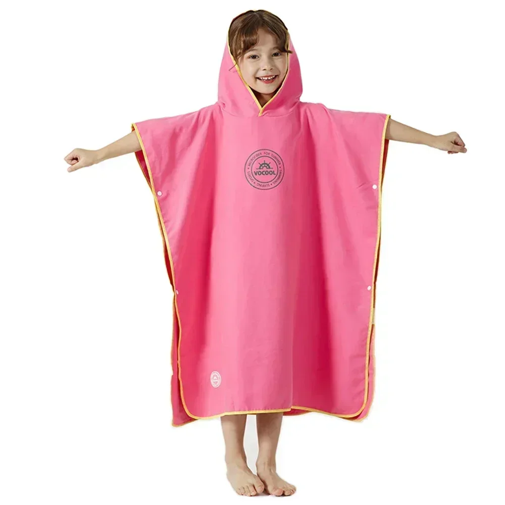 Mikrofaser-Schwimmüberzüge für Kinder, mit Kapuze, Bad, Strand, Poncho, Handtücher, Surf-Poncho, schnell trocknend, wechselnder Bademantel, Kinder-Schwimmhandtücher