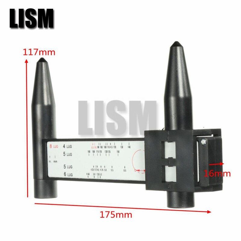 WHEEL PCD GAUGE PCD caliper ruler RIM WHEEL 4,5,6,8 BOLT CIRCLE GAUGE WHEEL BOLT PATTERN TOOL 100mm pcd Measure tool