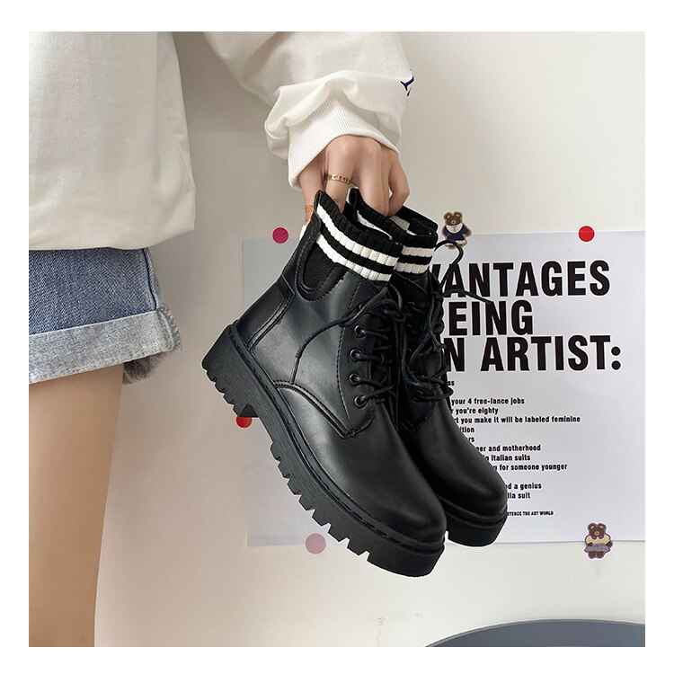 Rock chaussures femme luxe créateur hiver bottes dame bout rond bottes-femmes talon plat caoutchouc automne mi-mollet
