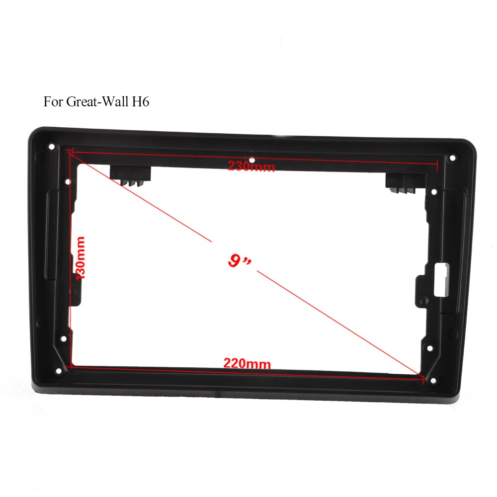 Double Din Black ABS Trim Fascia Frame For HAVAL H6 Refit 9" Car Android Radio Navigation DVD Mounting Dashboard
