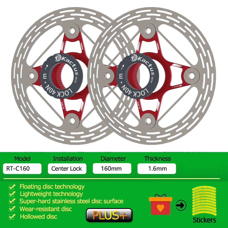 KACTUS Rotore del freno a discoteca per bicicletta ultraleggero 140/160mm Blocco centrale Addensare AL7505 Freno a galleggiante a discoteca a raffreddamento rapido per bici da strada MTB EBike