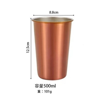 500ml metallinen muki 304 ruostumaton teräskuppi kannettava olkikannen eristys juoma-astia kahville maito olut matka leirintäkeittiö: 3