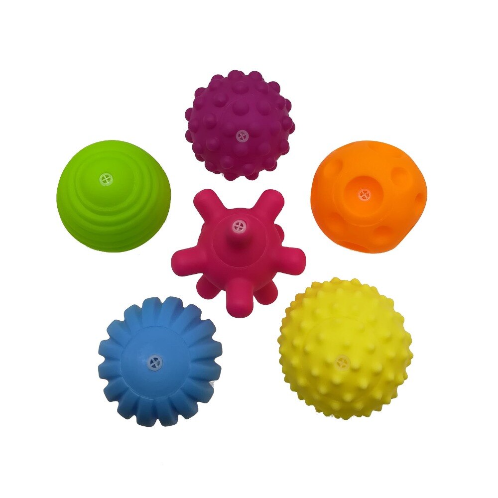 6 -teiliges baby-spielballset zur förderung des #39 ; spielzeug für die hand- und fingerübungen; weicher massageball.