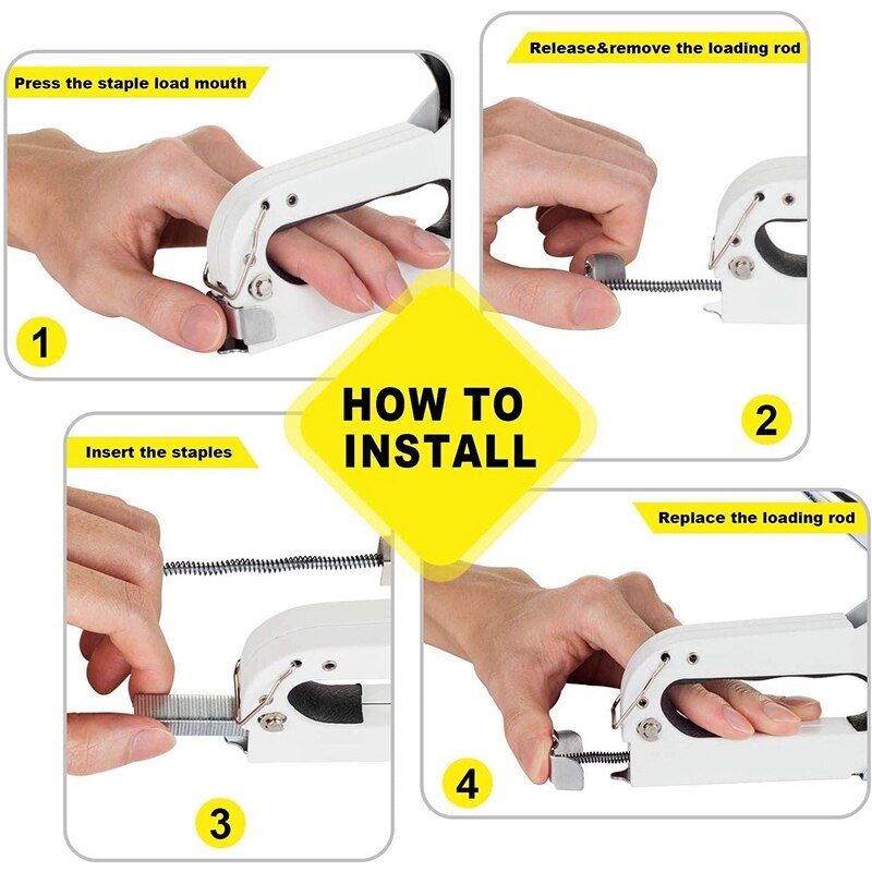 Fiocco, Pesante Fiocco, 3 in 1 Manuale Fiocco Chiodo con3000 Graffette per Tappezzeria, Materiale di Riparazione, mobili