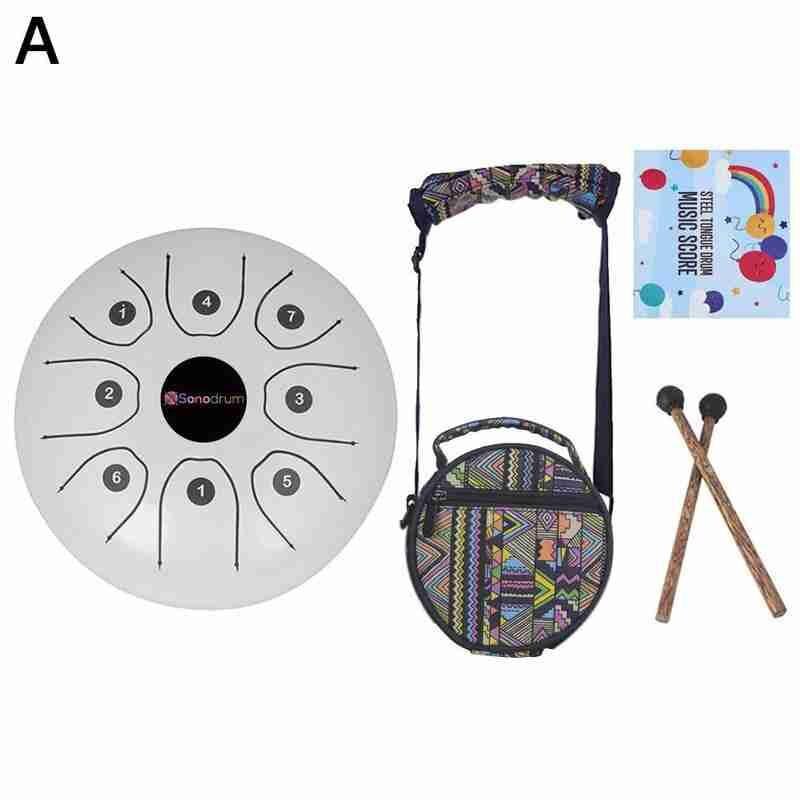Tamburo di musica rilassante del tamburo della linguetta dello strumento da 5.5 pollici con lo strumento accessorio dello strumento a percussione della borsa di trasporto: A