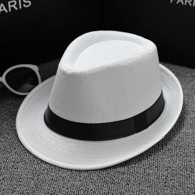 Summer England Cowboy Caps Women Retro Men's Fedoras Top Jazz Plaid Hat All Seasons Bowler Hats Chapeau Cowgirl Costume: white black