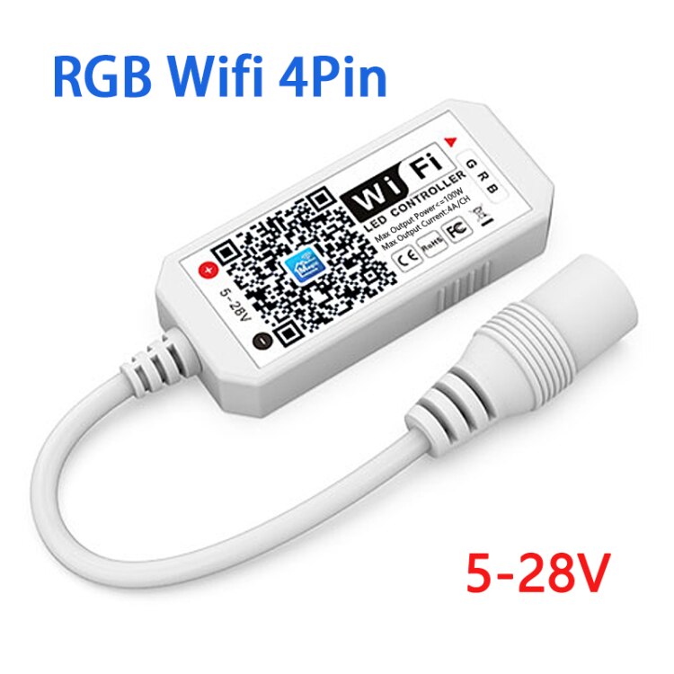 DC5V 12V 24V Rgb Tape 5050 Led Wifi Controller Bluetooth Wifi Led Controller Led Strip Ir Afstandsbediening alexa Google: Wifi RGB
