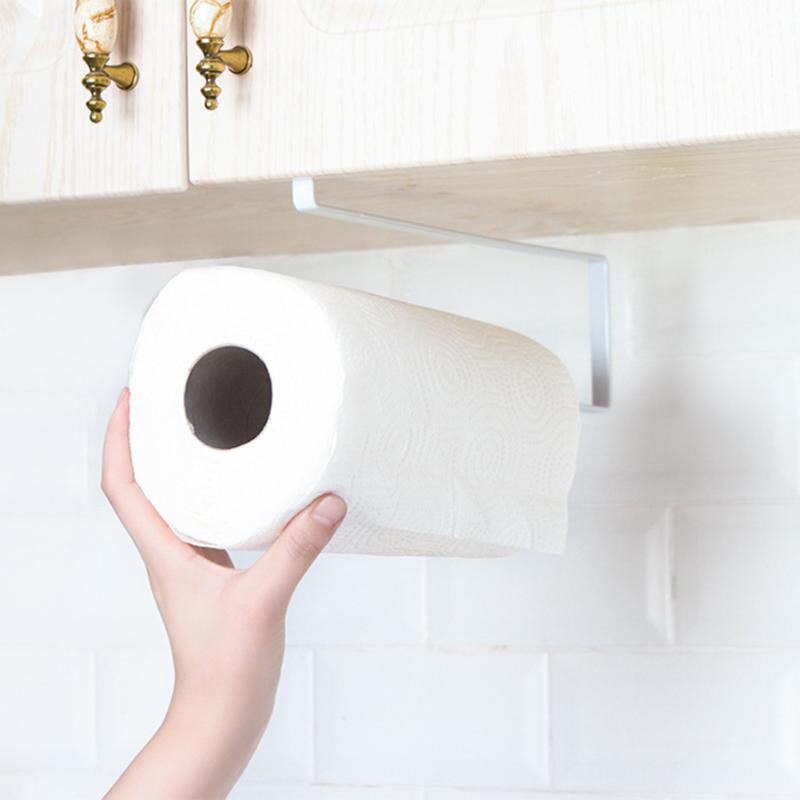 Naadloze Tissue Opknoping Ijzer Houder Ruimtebesparende Kast Deur S Haak Organisator Toilet Roll Paper Opslag Stand Magic Handdoekenrek