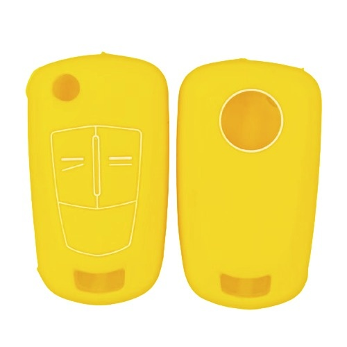 Siliconen 3 Knop Afstandsbediening Sleutel Autosleutel Siliconen Case Voor Opel Astra H Corsa D Badge Embleem Meriva Vauxhall Voor opel Corsa: YELLOW