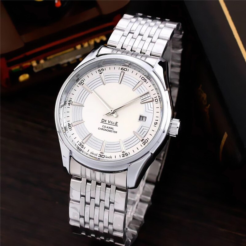 rorios Automatisch mechanisch polshorloge voor heren, roestvrij staal, metalen armband, tourbillon, kalender, lichtgevende wijzers, multifunctioneel polshorloge, waterdicht horloge, goud, Luxe