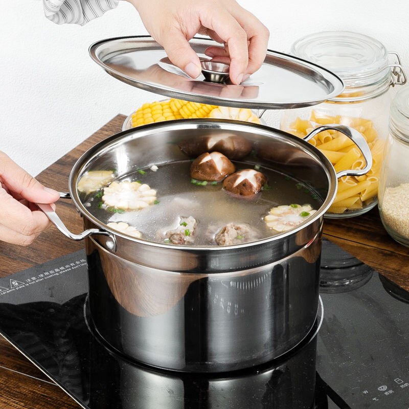 Suppe Topf Edelstahl Topf Eintopf Topf Suppe Hause Induktion Herde Topf mit Deckel Schmalz Panzer Gewürz Panzer Topf Miso sofortig Topf Küche