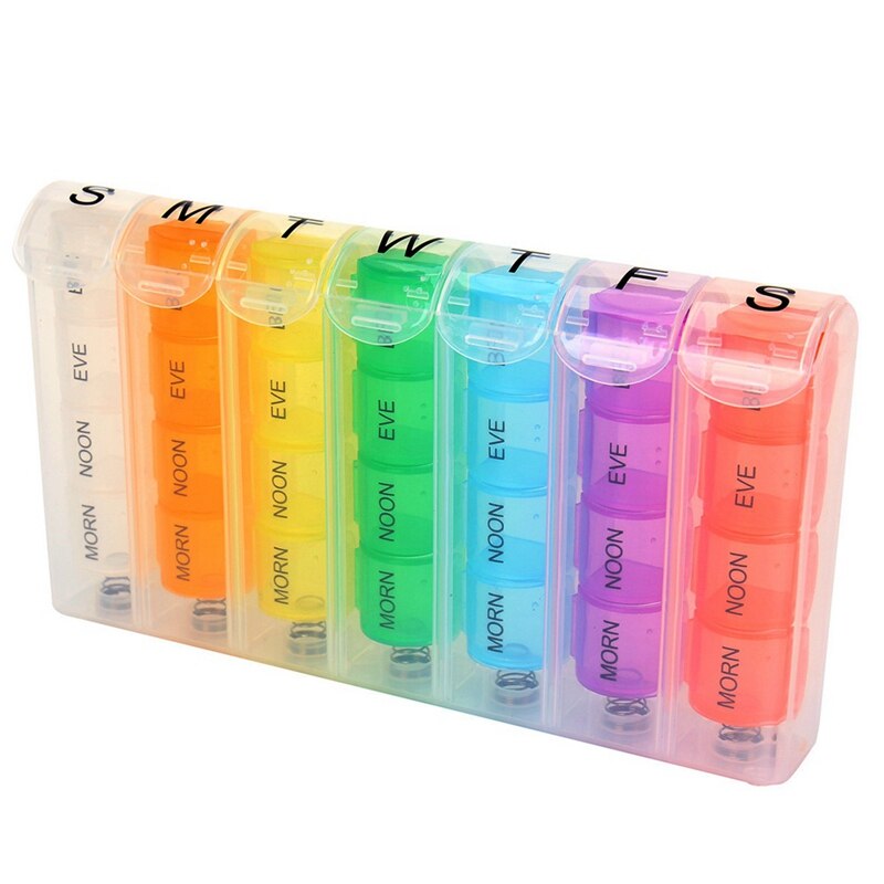 Organizer AM NOON PM 7 DAY Weekly Tablet Pill Box Holder Medicine Dispenser Organizer Case