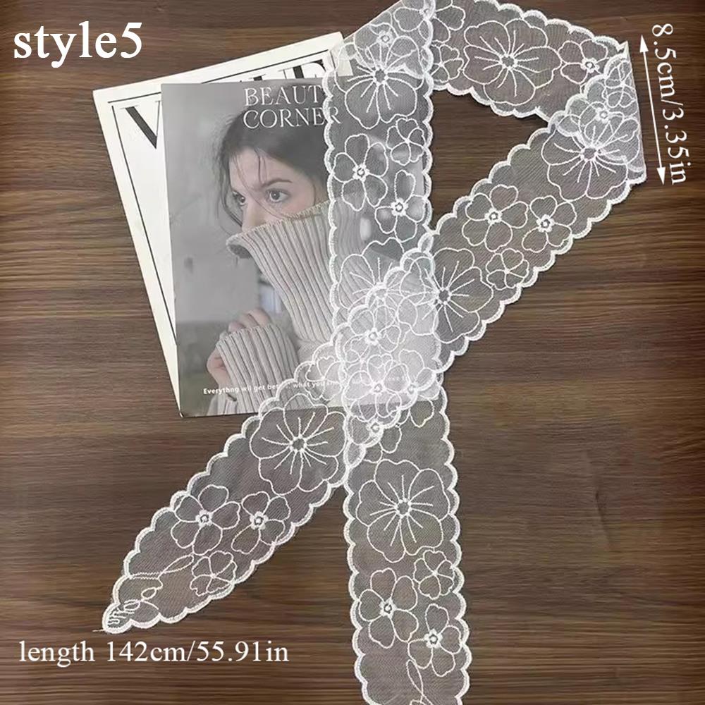 Vintage Spitze Haar Schal Sommer Süße Schleife Stirnband Elegante Band Dekor Haarband Lange Schmale Halstuch Dekorative Schal: Rosa