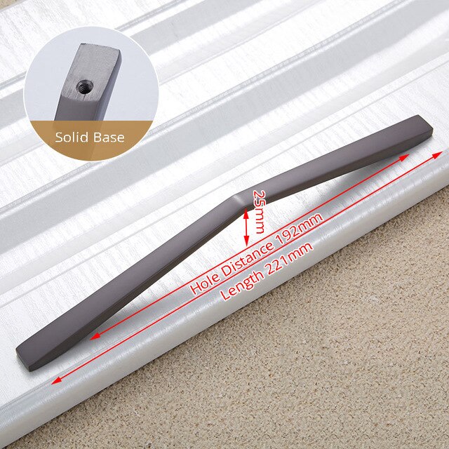 Zinc Alloy Gray Gold Cabinet Handles Drawer Knobs Kitchen Cupboard Door Pulls Furniture Handle Cabinet Hardware: Pearl Gray 192mm